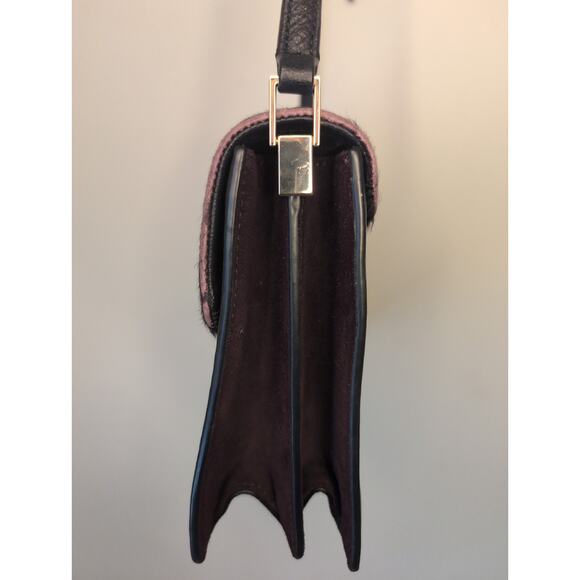 Kate Spade leather calf Hyde Place Sayra flap front Aubergine blk crossbody - Picture 3 of 12